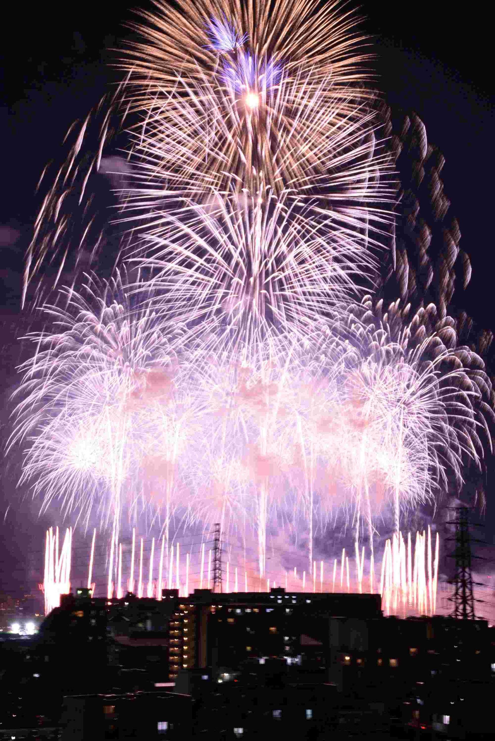 板橋花火大会、大迫力